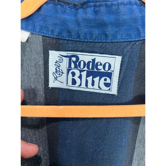 Roper Rodeo Blue Western Shirt Men's 2X Cowboy Long Sleeve Button Down - Picture 3 of 14